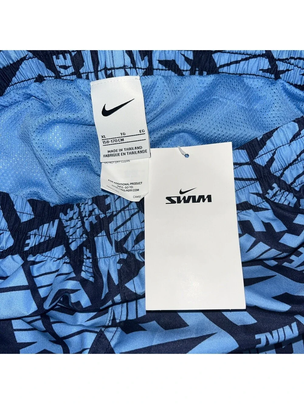 Nike Swim Boys XL Tossed Block 7” Volley Shorts NESSE812-438 Blue/Navy/White New